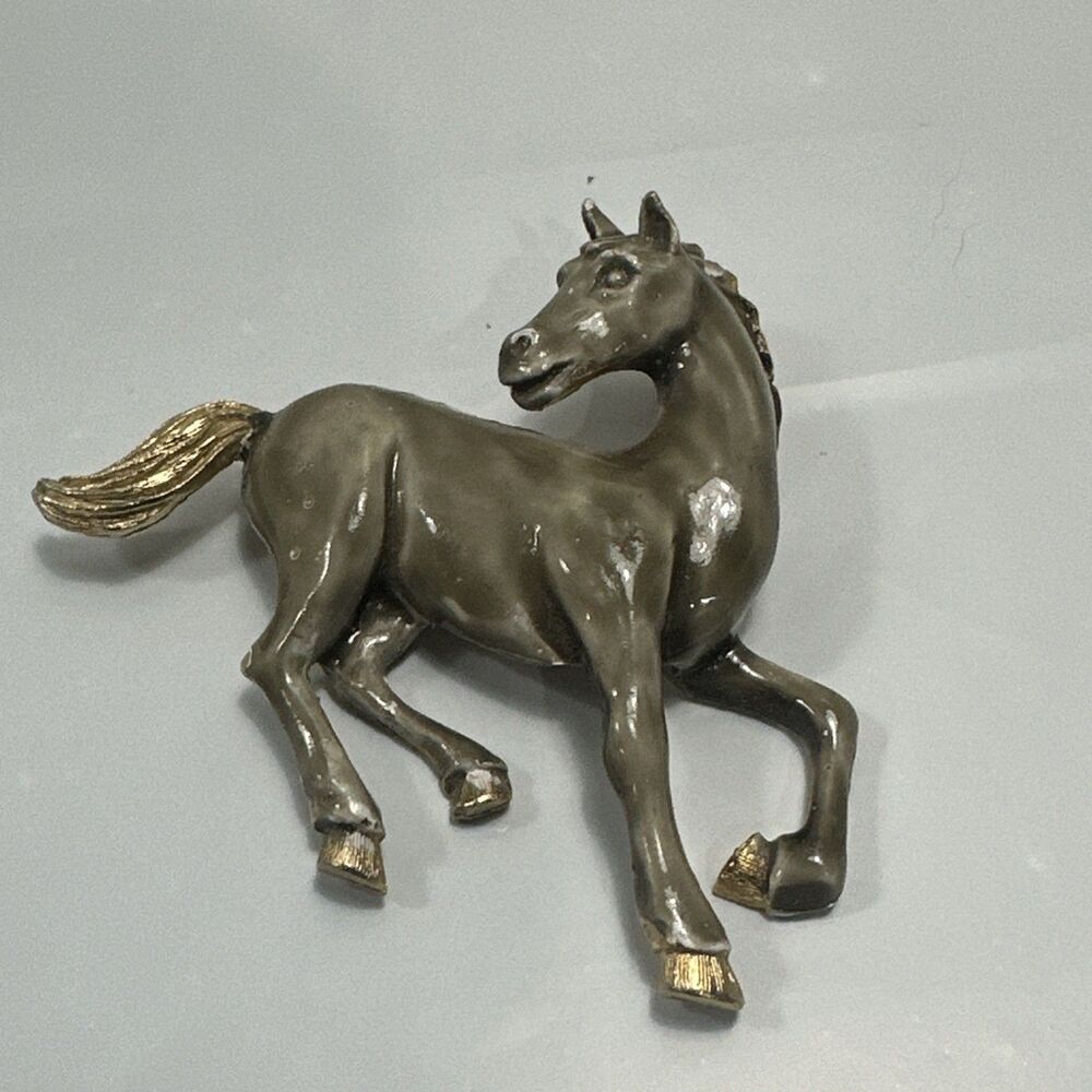 JJ Jonette Vintage Brooch Horse Enamel Estate Jewelry Pre-owned Retro Animal